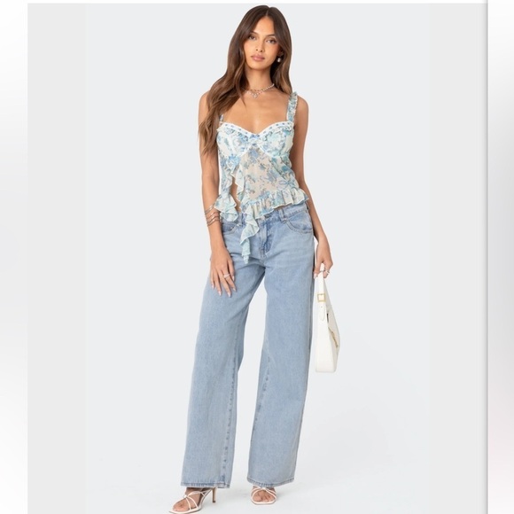 Edikted Floral Sweetheart Floral Corset Cami  Bra Top. NWT - Picture 14 of 15